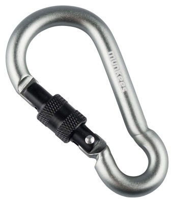 Munkees 3249 карабін Pear with Screw Lock 8 mm x 80 mm grey