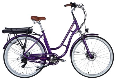 Велосипед з електроприводом 28" AL Dorozhnik eCORAL DD FR рама-19" 48B 17.5А*г 500Вт фіолетово-синій 2026