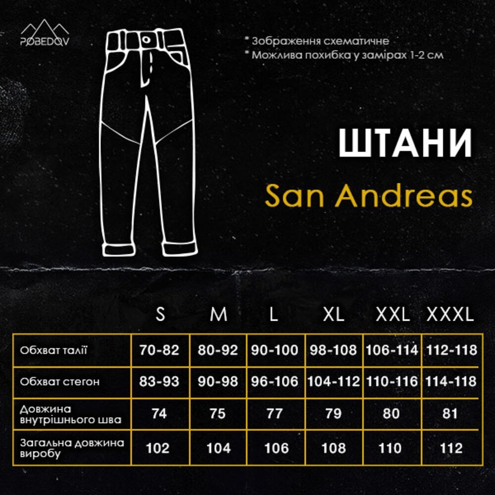 Штани карго чоловічі зимові з кишенями чорні Pobedov San Andreas