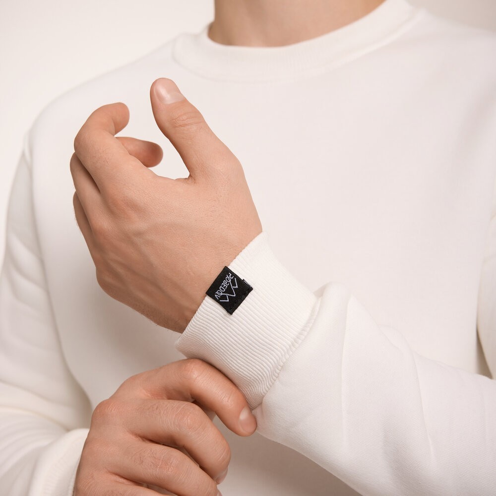 Світшот чоловічий однотонний молочний Pobedov 007 ЗИМА