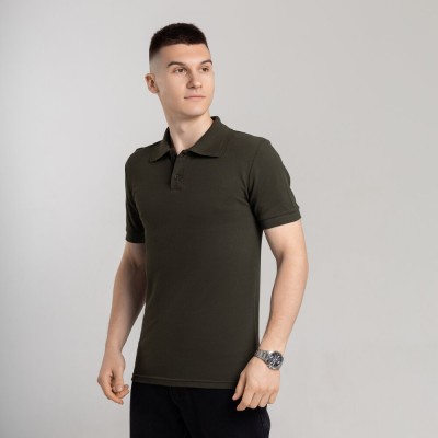 Хакі футболка поло весняна. Легке літнє чоловіче хакі поло Pobedov Royal