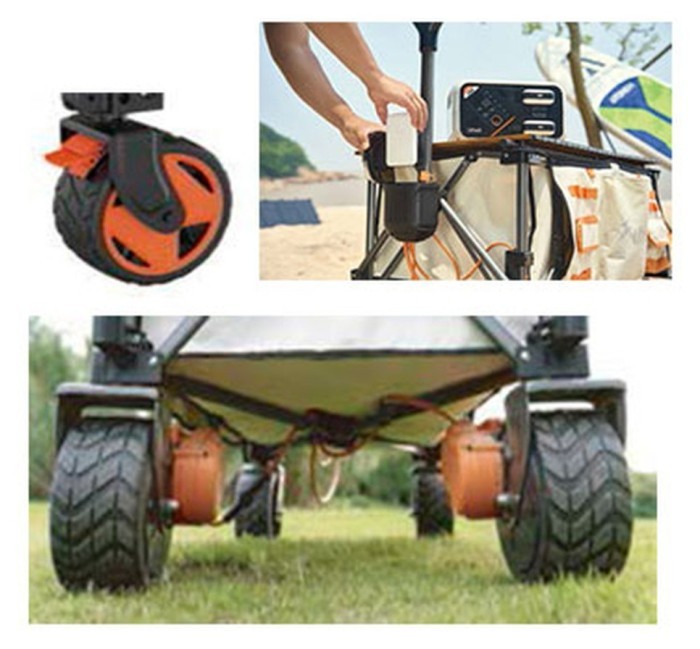 Акумуляторний візок з двигуном від павербанку Litheli (2шт УМБ Litheli Power Bank 20000 mAh, 45 W в комплекті)