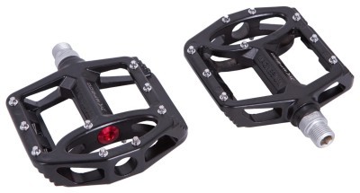 Педалі Алюмiнiй 101*105мм Mpeda AL-1 чорний пром. підшипник змінні шипи, шир.платформа AM (брендоване пакування)