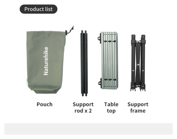 Складаний стіл Naturehike Yamami Y01 CNK2450JJ027, М, алюміній