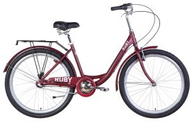 Велосипед уцінений AL 26&quot; Dorozhnik RUBY планет. рама-17&quot; темно-червоний (м) з багажником зад St, з крилом St 2022 SHIMANO NEXUS