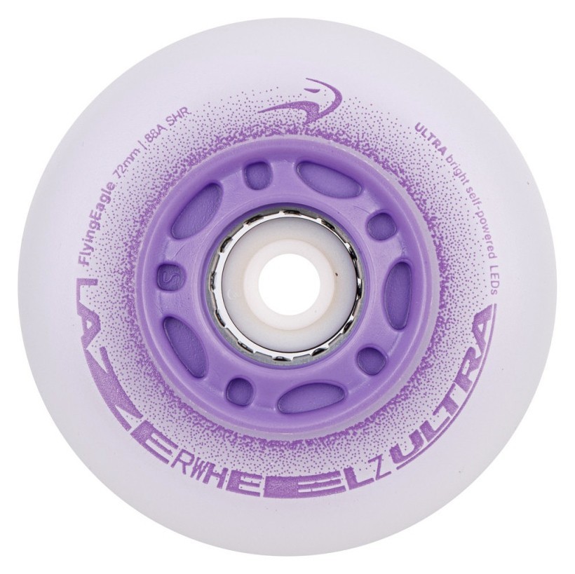 Сяючі колеса для роликів Flying Eagle Lazerwheelz Ultra 88A 4 шт фіолетові