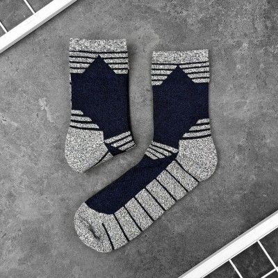 Сині з сірими вставками чоловіча шкарпетки спортивні Pobedov Heat