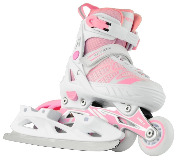 Роликові ковзани Action 2 в 1 Riply/Pink