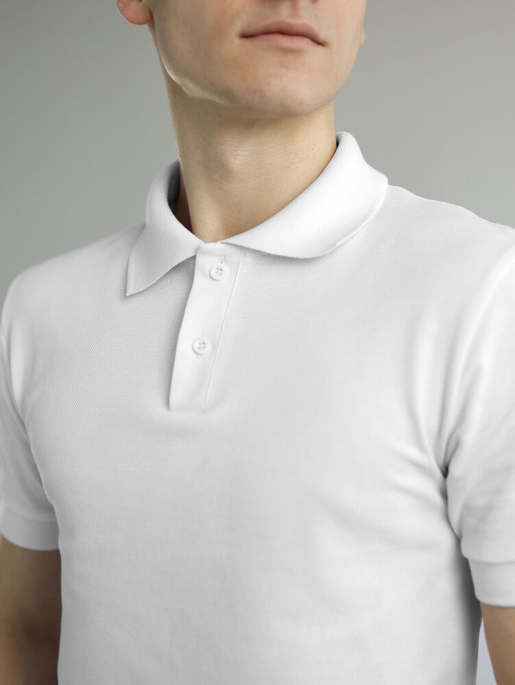 Біле базове чоловіче поло веса/літо Pobedov Royal