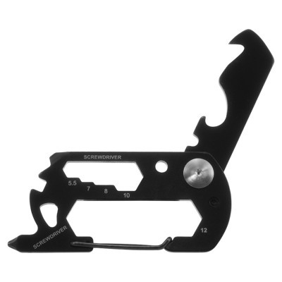 Munkees 2534 брелок-мультіїнструмент 13-function Card Tool black