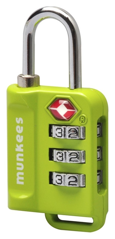 Munkees 3610 брелок-замок TSA Combi Lock lime