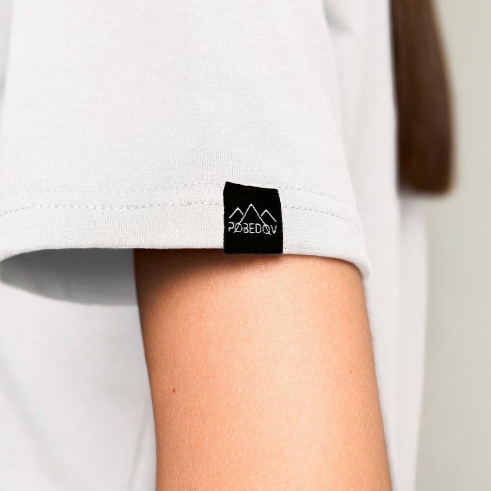 Біла базова жіноча футболка Pobedov Freedom. Бавовняна жіноча футболка біла