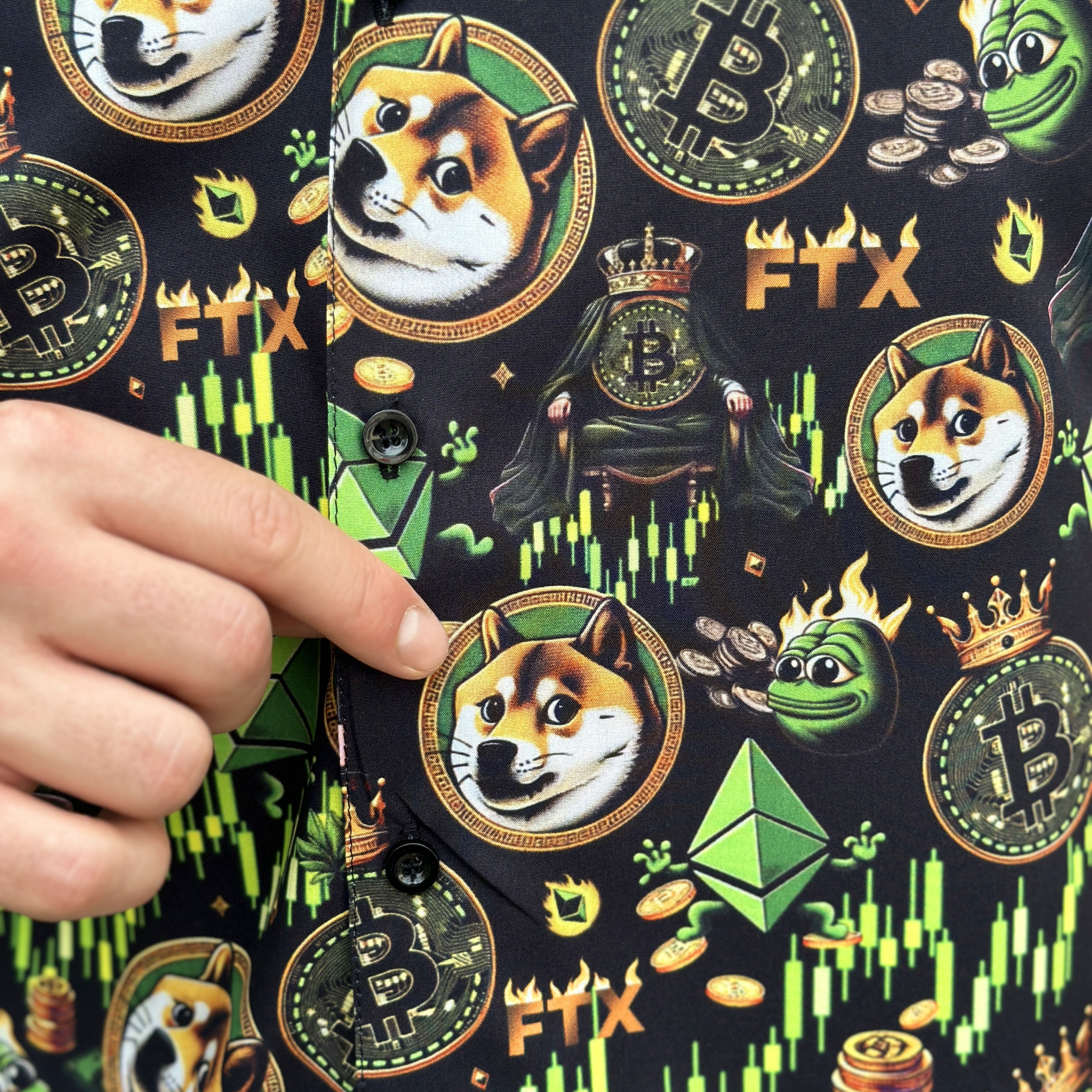 Літня чоловіча сорочка із принтом для відпочинку Pobedov Dejavu Kripta