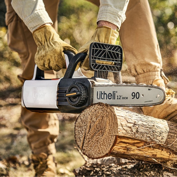 Акумуляторна ланцюгова пила Litheli, живлення від павербанку (2 шт УМБ Litheli Power Bank 10000 mAh, 45 W, 2А в комплекті)
