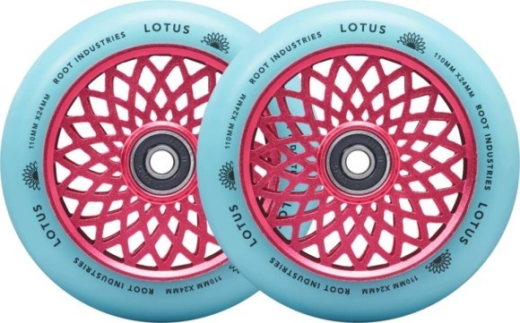 Колеса для трюкового самоката Root Lotus Pro 110mm (пара) - Pink/Isotope