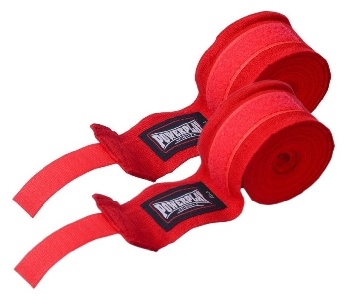 Бинти для боксу PowerPlay 3046 Червоні NYLON (2.5 м)