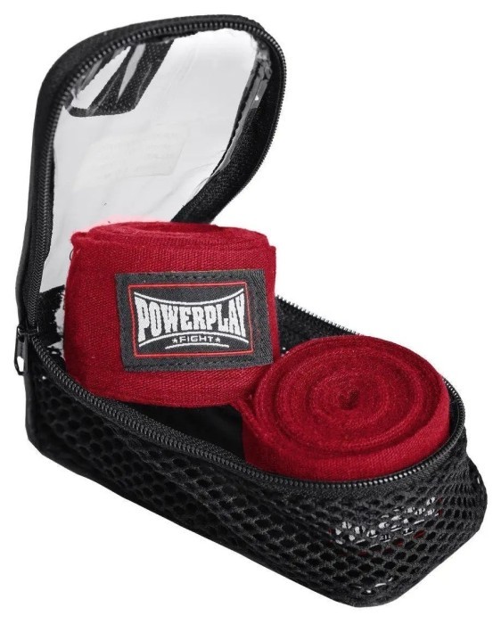 Бинти для боксу PowerPlay 3046 Червоні NYLON (2.5 м)