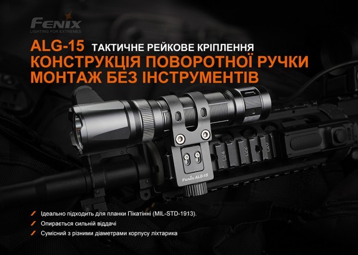 Кріплення на зброю для тактичних ліхтарів Fenix ALG-15