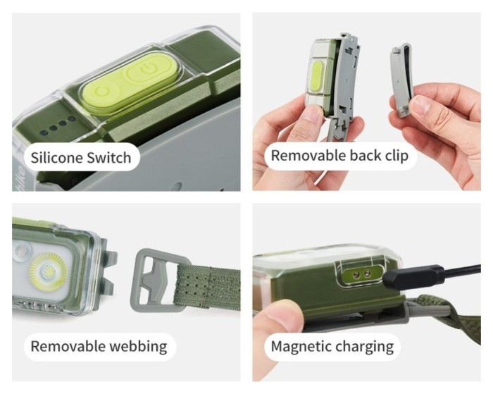 Ліхтар налобний Naturehike CNK2550ZM011, сірий