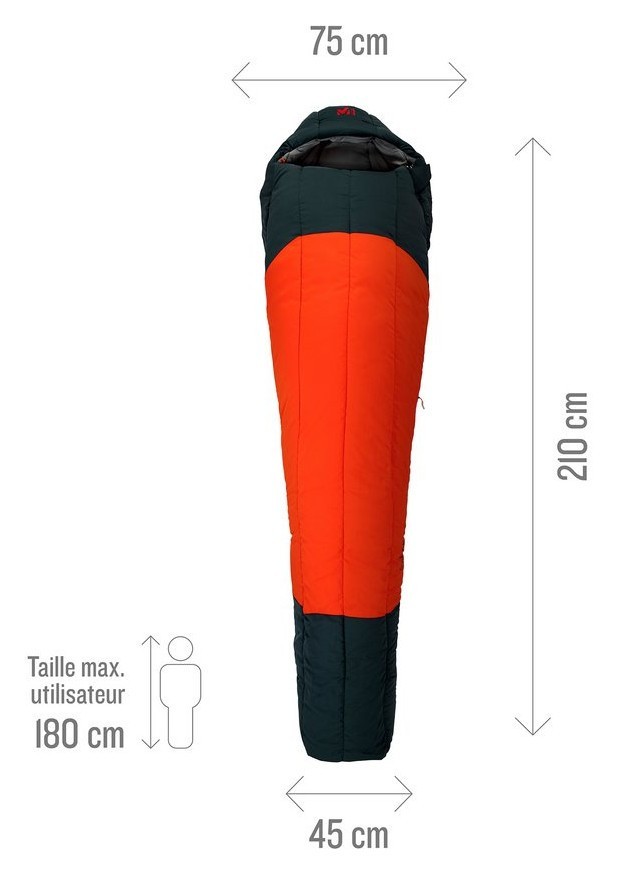 Мішок спальний Millet SYNTEK-5 REG 210 см Dark orion/fire (MIC1115)