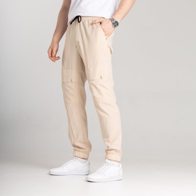 Чоловічі штани джогери з кишенями бежеві Pobedov Vershyna