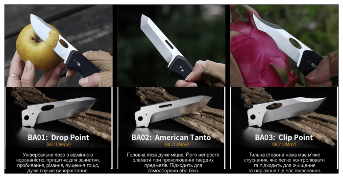 Ніж складаний Roxon S502U, чорний