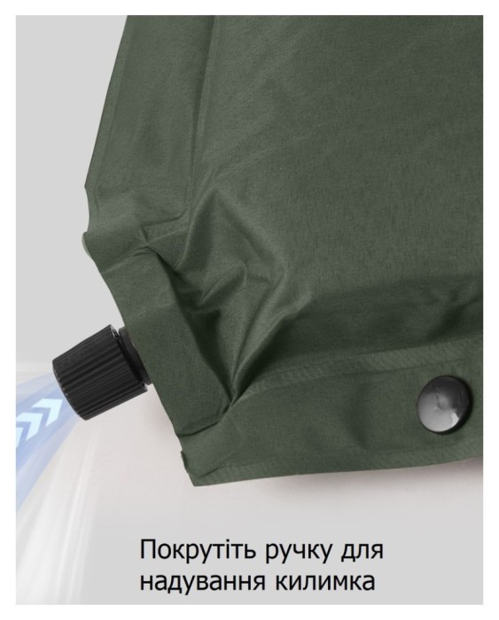 Матрац ортопедичний самонадувний одномісний  Naturehike CNK2450WS020, 200х63х10 см, темно-зелений