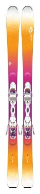 Лижі гірські комплект K2 LUV STRUCK 80+ER3 10 TC 149см Orange/Pink/White (1050403.141.1+1051108.141.1)