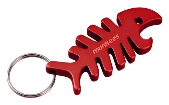 Munkees 3428 брелок-відкривачка Fish Bone red