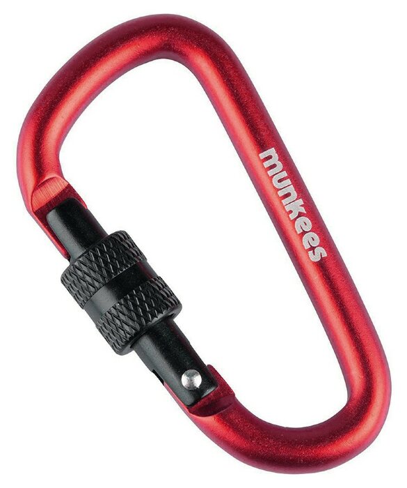Munkees 3246 карабін D with Screw Lock 6 mm x 60 mm red