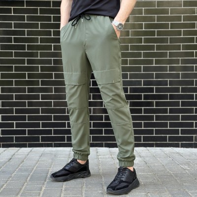 Чоловічі штани джогери з кишенями світлий хакі Pobedov Vershyna