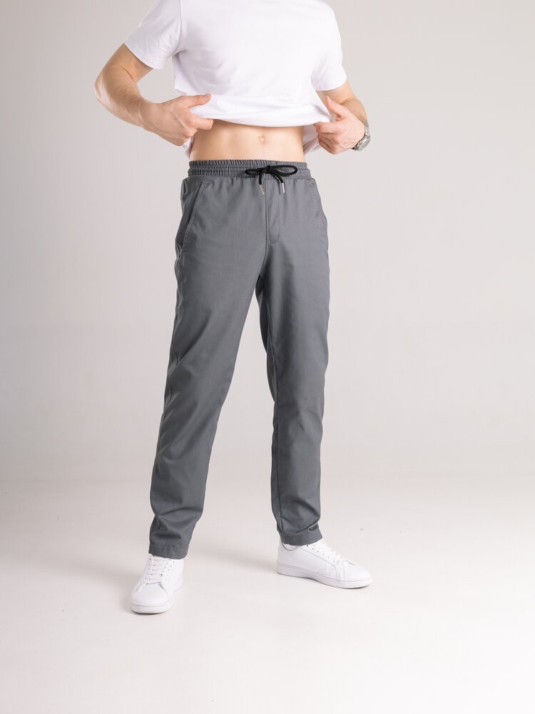 Чоловічі штани карго демісезонні темно-сірі котонові Pobedov Step