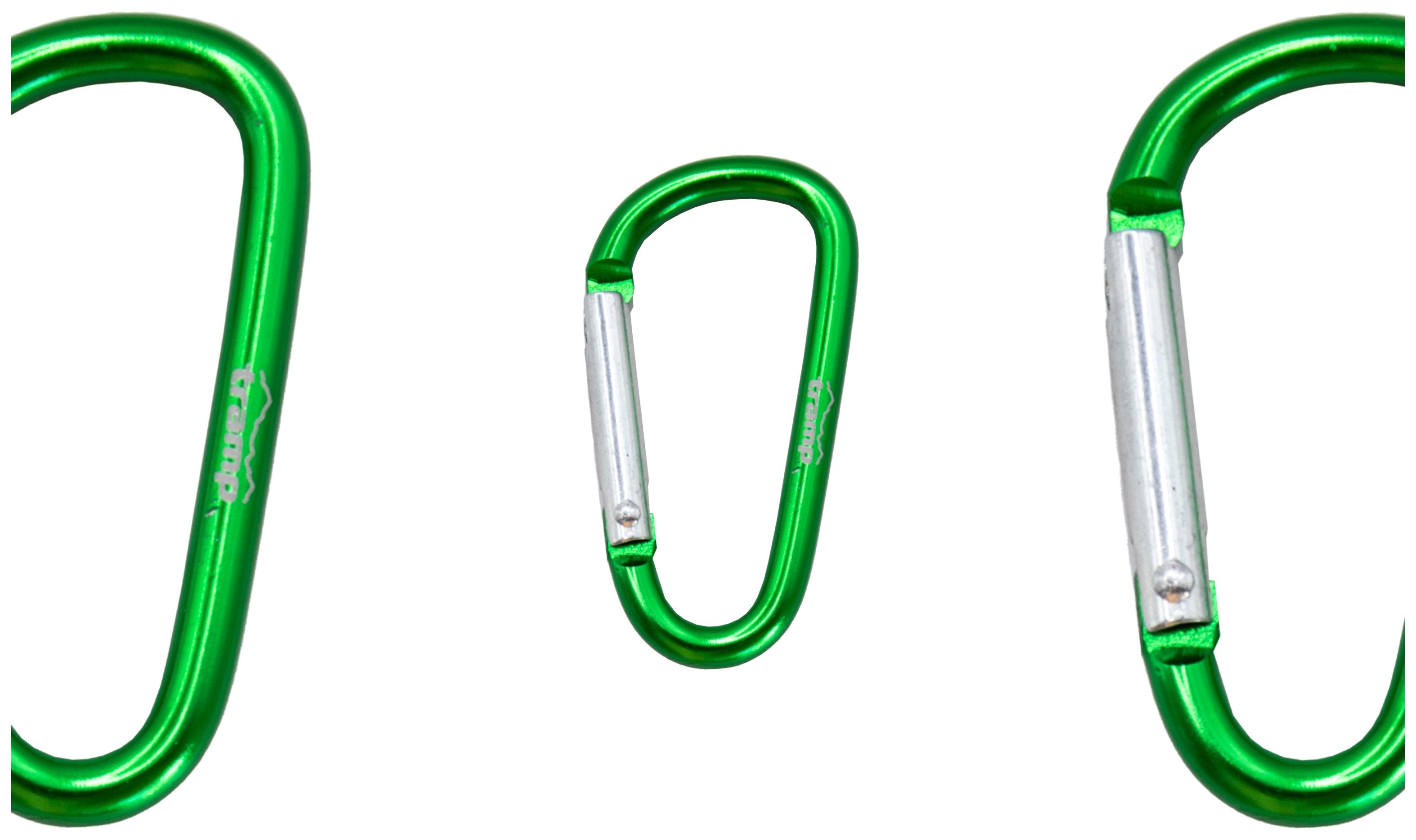 Набір карабінів алюмінієвих сувенірних Трамп 10 шт 5 cм без муфти green UTRA-298