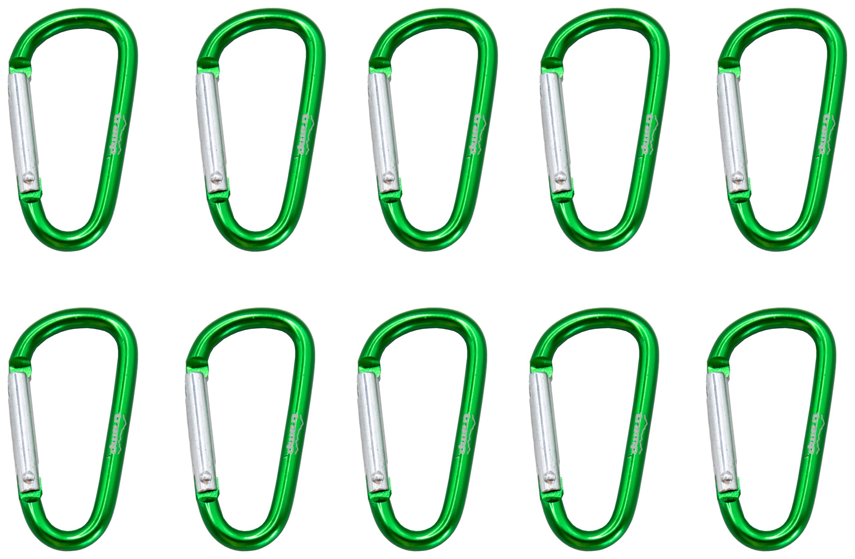 Набір карабінів алюмінієвих сувенірних Трамп 10 шт 5 cм без муфти green UTRA-298