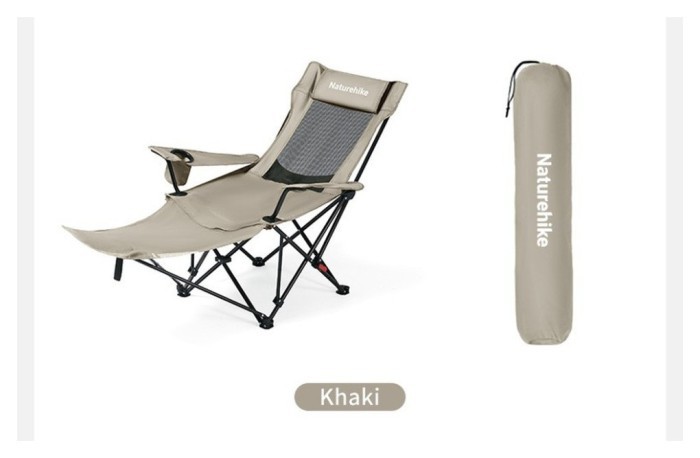 Крісло-шезлонг складане Naturehike CNK2550JJ023 Nightfall T05, сталь, хакі