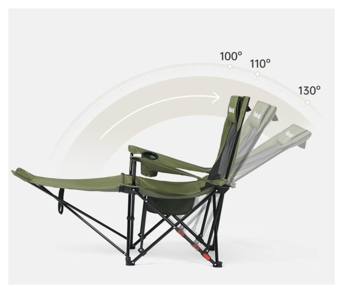 Крісло-шезлонг складане Naturehike CNK2550JJ023 Nightfall T05, сталь, хакі