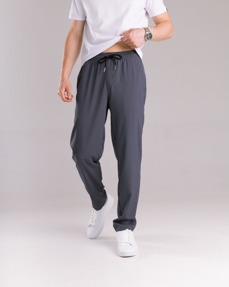 Однотонні базові чоловічі штани весна літо темно-сірі Pobedov Aero