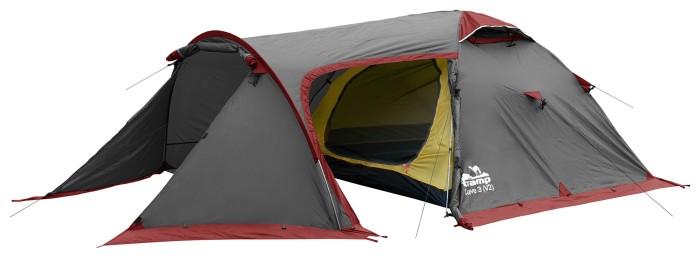 Намет Tramp Cave 3 (V2) сірий/червоний (TRT-021)