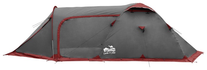 Намет Tramp Cave 3 (V2) сірий/червоний (TRT-021)