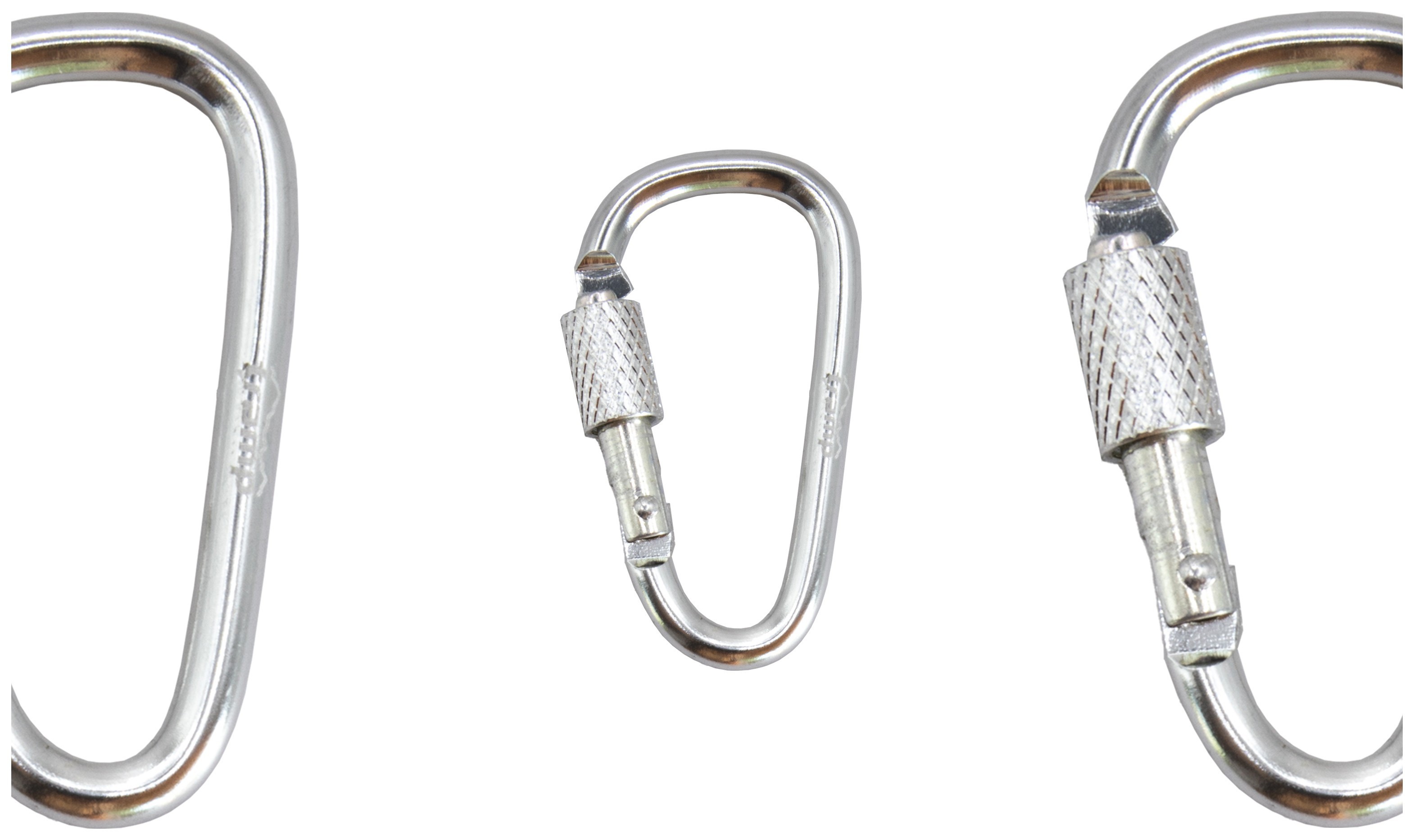 Набір карабінів алюмінієвих сувенірних Трамп 10 шт 5 см з муфтою silver UTRA-299