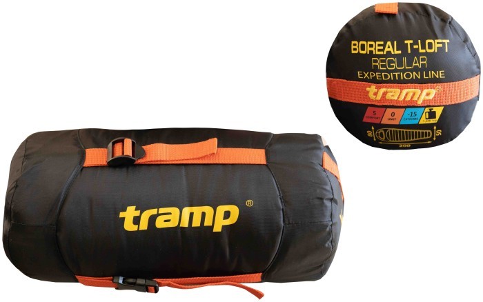 Спальний мішок Tramp Boreal Regular кокон правий orange/grey 200/80-50 UTRS-061R