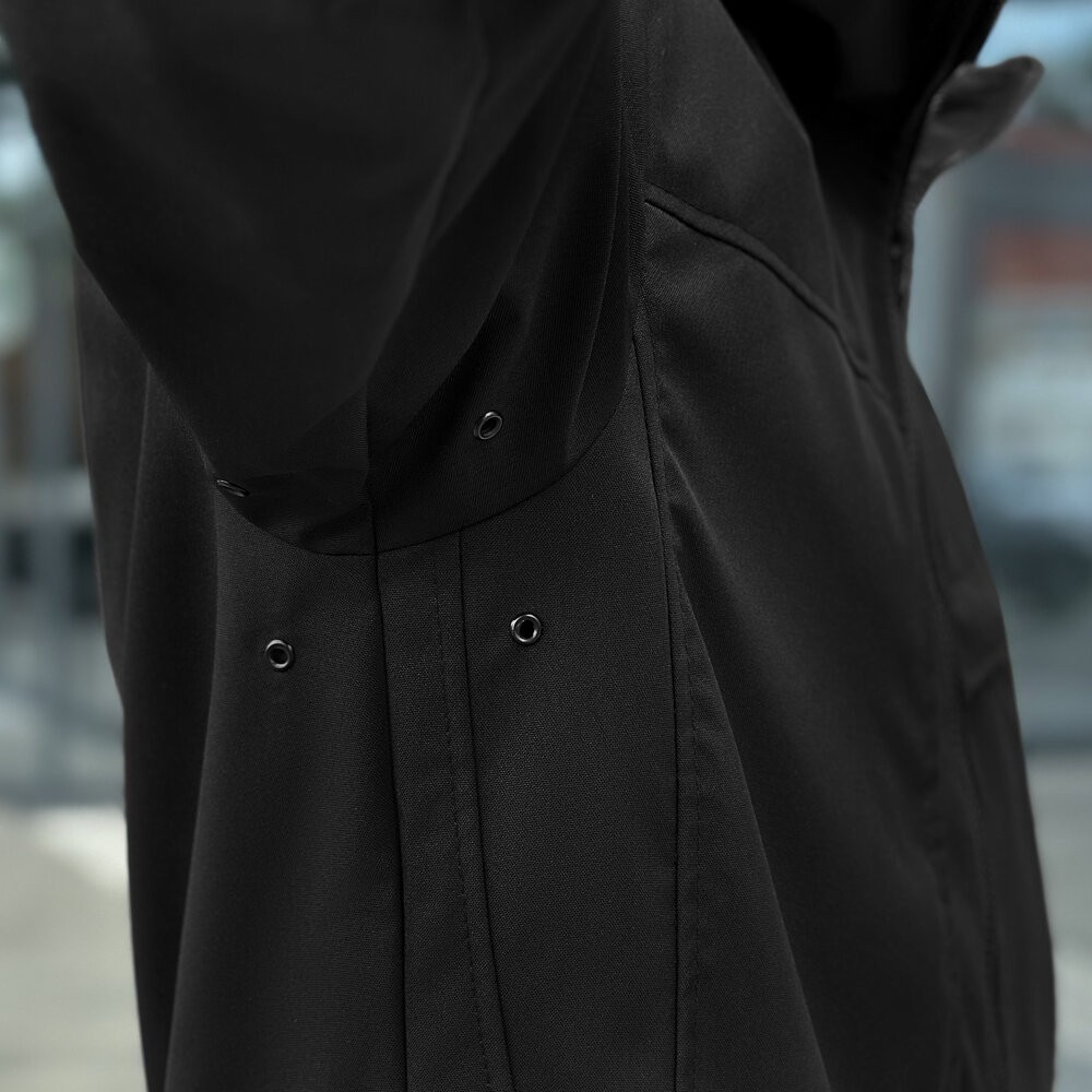 Осіння чоловіча чорна куртка із даймонд-котону Pobedov Shum