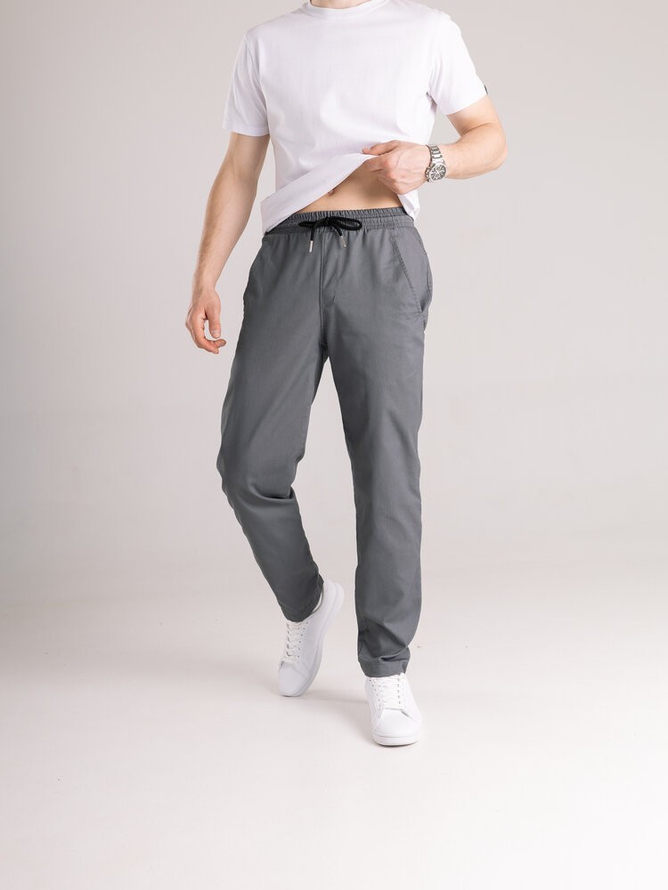 Чоловічі штани карго демісезонні темно-сірі котонові Pobedov Step