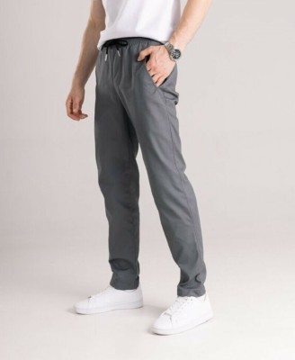 Чоловічі штани карго демісезонні темно-сірі котонові Pobedov Step