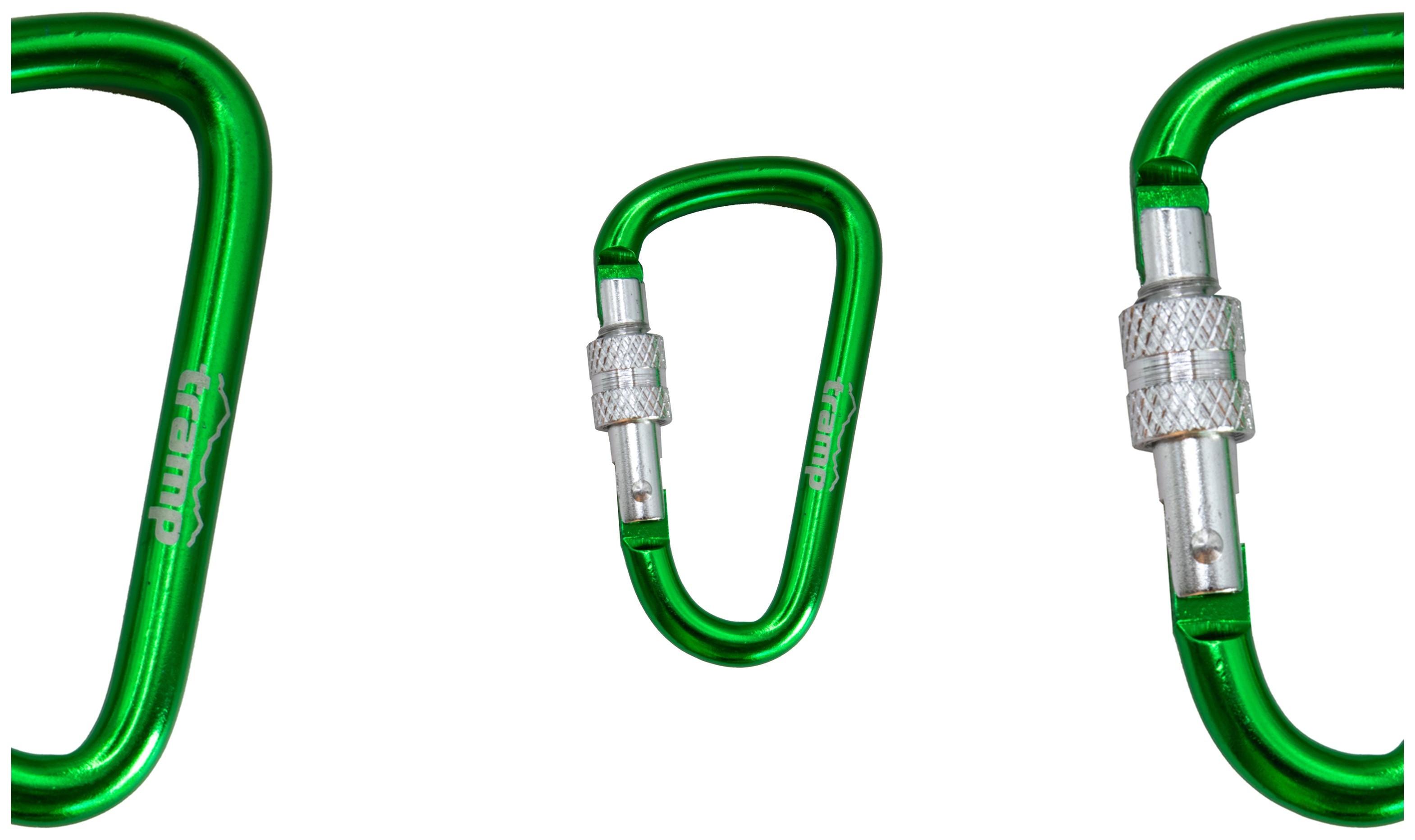 Набір карабінів алюмінієвих сувенірних Трамп 10 шт 7 см з муфтою green UTRA-302