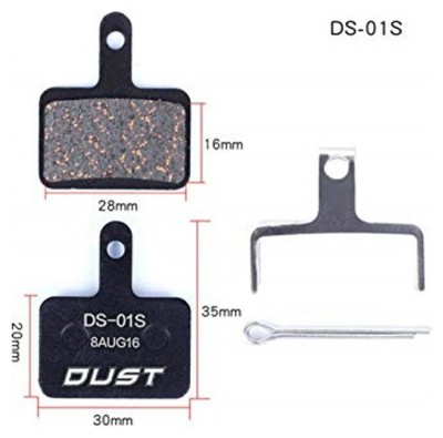 Колодки гальмівні disc Напівметал DUST DS-01S Shimano M515/M446/Tektro Draco AM (брендоване пакування)