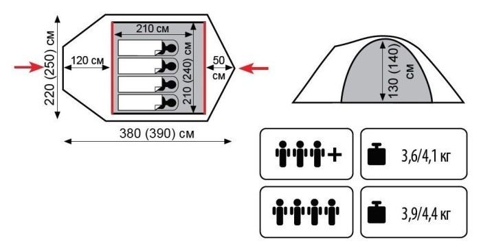Намет Tramp Lite Camp 4 олива
