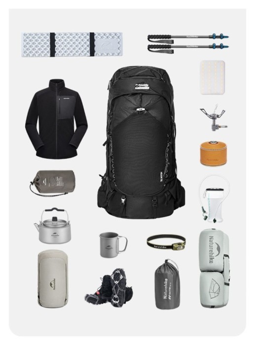 Рюкзак туристичний Naturehike Helium CNK2450XB014, 70 л, чорний, L