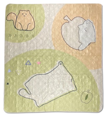 Килимок для пікніка водостійкий Naturehike CNK2350WS010, 210x240 см, світло-салатовий з принтом