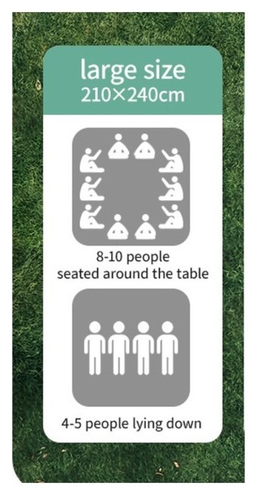 Килимок для пікніка водостійкий Naturehike CNK2350WS010, 210x240 см, світло-салатовий з принтом